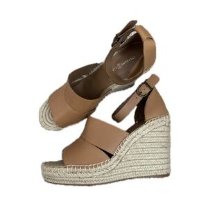 (Treasure & Bond) Sannibel Espadrille Platform Sandal Wedges Tan Leather 4” NWOT